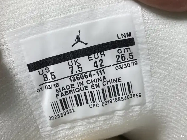 Reps TB Air Jordan Triple White Retro 3 136064-111 0511